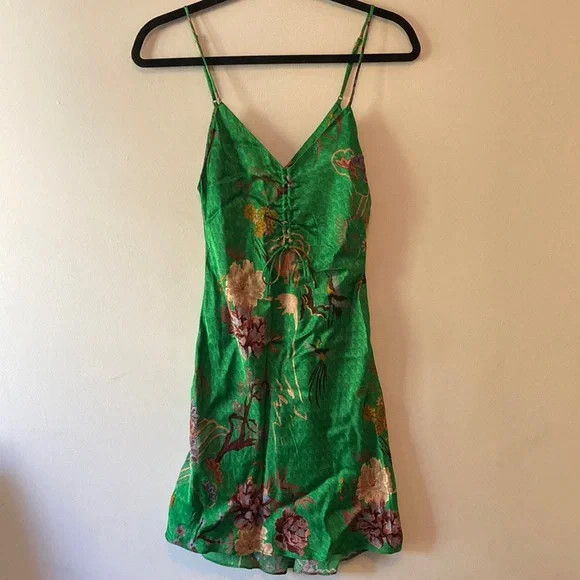 Zara | Dresses | Zara Tropical Print Satin Slip Dress Mini Length Size Xs |  Poshmark